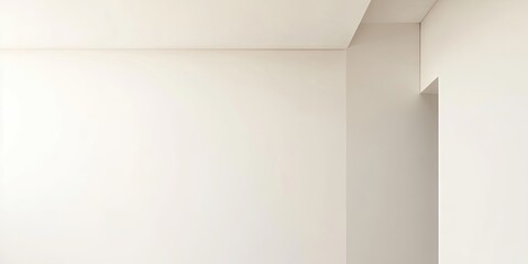 Leinwandbilder - Abstract background of the room's upper corner. Photograph of a white wall corner. The angle of the white wall and ceiling creates an unconventional design backdrop.