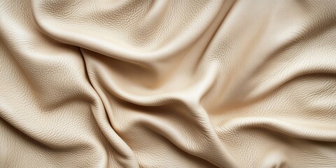 Poster - Genuine leather texture, beige hue, background, design for a backdrop. Concept for creating leather accessories.