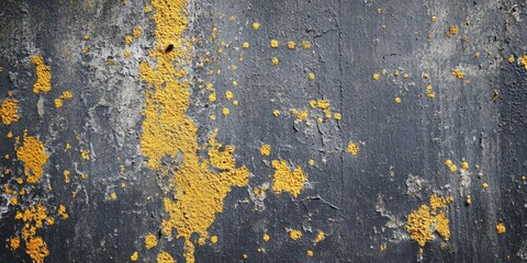 Aufkleber - A vertical close-up of a grimy gray wall featuring yellow specks.