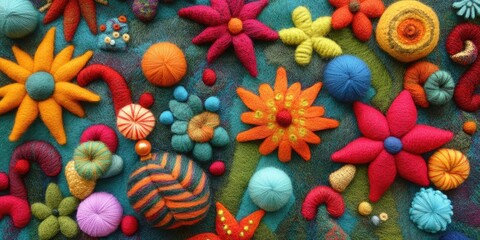 Aufkleber - Delightful vibrant felt Christmas decorations