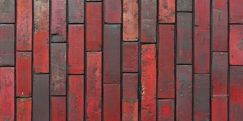 Poster - Vertical red brick wall texture useful as a background.