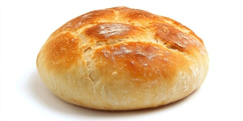 Poster - Handmade fresh round bread isolated on a white background.