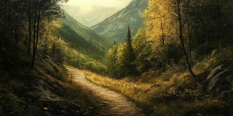 Poster - mountain pathway