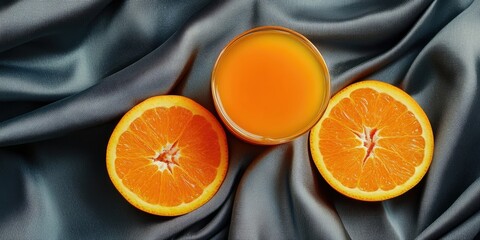 Poster - Fresh orange juice on fabric