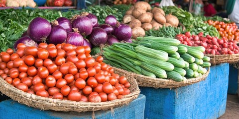 Poster - Many fresh organic vegetables from Ceylon.