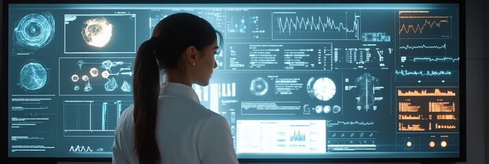 Poster - A user engages with an interactive mirror that analyzes hair health while providing AI-based recommendations for care. Generative AI