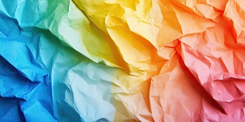 Poster - Crumpled colored paper sheet as a background. Area for design.