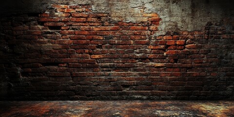 Canvas Print - Aged grunge brick wall backdrop