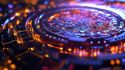 Aufkleber - A detailed close-up of a quantum computing algorithm visualization, demonstrating quantum computation principles, Quantum computing technology style
