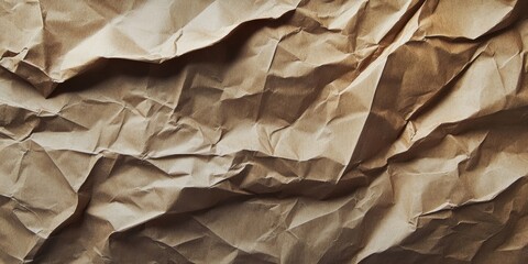 Poster - Abstract texture background of crumpled and creased recycled brown paper.