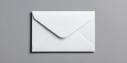 Poster - White, blank envelope on a gray background with copyspace.
