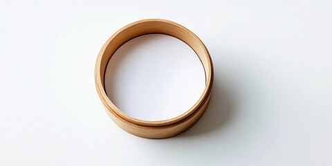 Fototapete - Open empty circular box on a white background