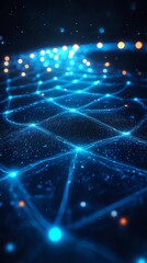 Poster - Abstract network connection, glowing nodes and lines. (1)