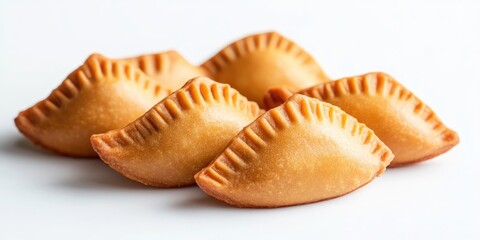 Poster - Traditional Malaysian cookie snack known as 'Kuih Kapit' on a white background. DOF and copy space.