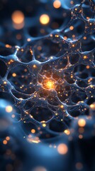 Poster - Abstract network of glowing nodes and connections, resembling a neural network or complex system.