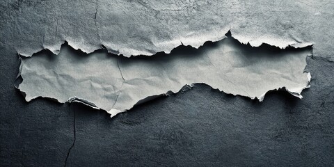 Leinwandbilder - Torn ripped paper texture on wall background, copy space