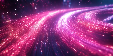 Poster - Abstract pink and purple swirling light trails.