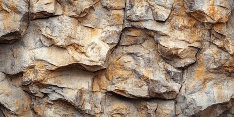 Leinwandbilder - Stone wall. Light brown rock texture. Grungy stone backdrop. Rocky textured background with copyspace for design. Wide web banner. Panoramic.