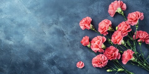 Aufkleber - Bouquet of carnation blooms. Copy space.