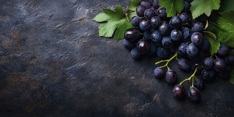 Poster - Grapes on a classic background. The idea of health nutrition, wine theme. Copyspace.