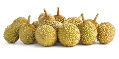 Poster - Close-up of durian fruits set against a white background.