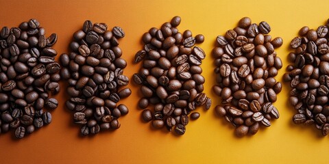 Aufkleber - Colorful backdrop featuring close-up coffee beans. High-quality image.