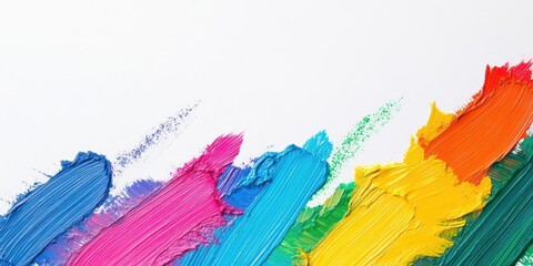 Leinwandbilder - various colors on a white background with a space for text in the foreground. copyspace.