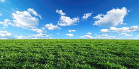 Poster - green field beneath the blue sky