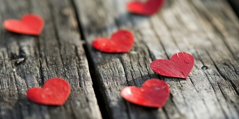 Aufkleber - Valentine's Day idea on a wooden surface.