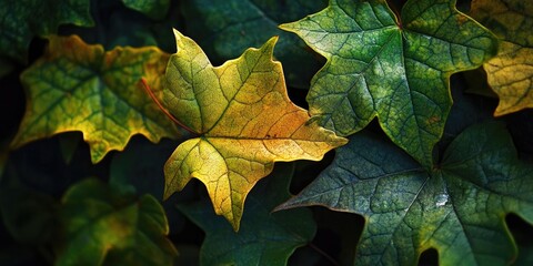 Aufkleber - macro of leaves in the garden