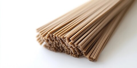 Poster - Japanese buckwheat soba noodles; set against a white background.