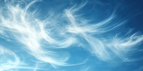 Aufkleber - A lovely blue sky featuring light, delicate clouds.