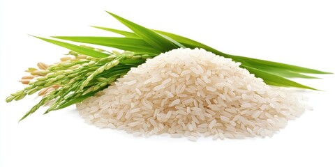Poster - Rice on a white background