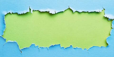 Leinwandbilder - Green and blue ripped paper. Area for your text.
