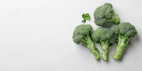 Poster - fresh green broccoli on a white background