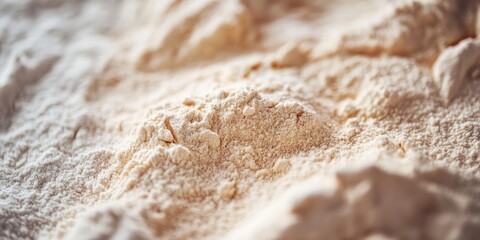 Poster - Close-up photo of flour, used for baking bread, with a shallow depth of field.