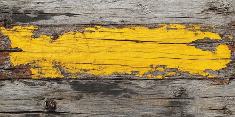 Poster - A piece of old wood with significant fading yellow offers a fine background texture image.