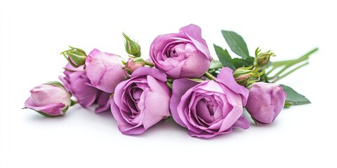 Leinwandbilder - beautiful fresh purple flowers with buds on a white background