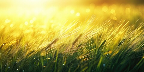 Poster - Lovely long grass illuminated by the summer sun. Ideal for backgrounds, textures, and headers.