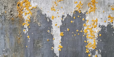 Aufkleber - A vertical close-up of a grimy gray wall featuring yellow specks.