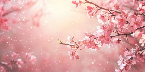 Poster - Spring background with sakura flowers. A beautiful season.