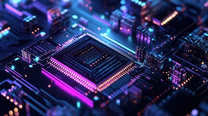 Aufkleber - A detailed view of a quantum annealing processor chip solving complex optimization problems, Quantum annealing technology style, photo of