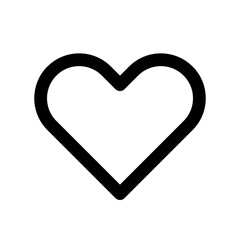 Poster - Heart outline icon. Minimalist love symbol. Simple heart shape. Vector illustration.