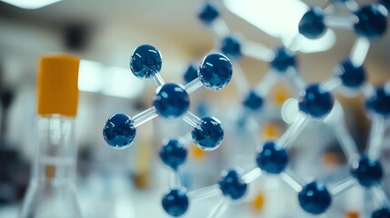 Poster - Close-up of a molecular model in a lab setting.