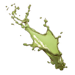 Aufkleber - vibrant splash of matcha latte captured mid air against white background, showcasing dynamic motion and rich green color of beverage