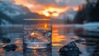 © tonpreecha - A breathtaking and detailed photo of a glass of water in a unique and beautiful mountain lake location.