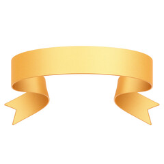 Aufkleber - sand beige ribbon with smooth texture is isolated on white background, elegantly curved with pointed ends