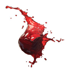 Poster - vibrant splash of red sangria captured mid air, isolated on white background, showcasing dynamic motion and vivid color