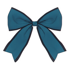 Poster - sapphire blue ribbon bow isolated on white background, showcasing elegance and simplicity. bow smooth texture and vibrant color make it ideal for decoration or gift wrapping