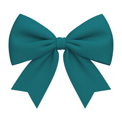 Aufkleber - Teal ribbon bow isolated on white background, symbolizing awareness and support